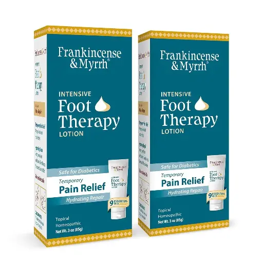 [909096] FRANKINCENSE & MYRRH Intensive Foot Therapy Lotion - Foot Pain Relief Lotion - Dual Action Pain Cream and Hydrating Skin Repair for feet, legs, and gout with Essential Oils, 6 Ounce - 2 pack 
