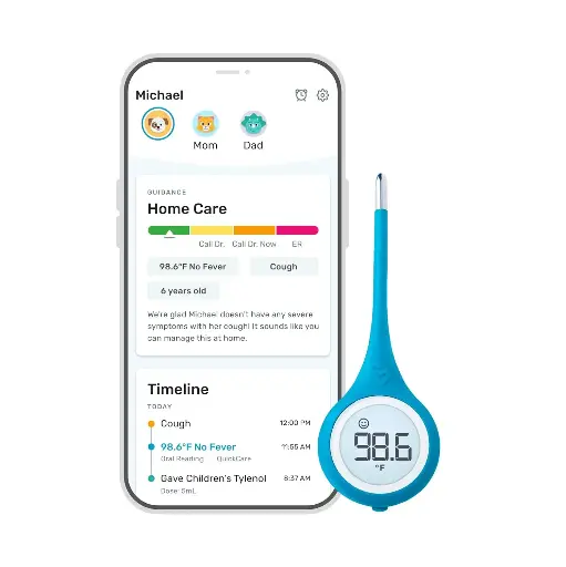 [9090100] Kinsa Smart,Fever, Digital Medical Baby, Kid and Adult Termometro - Accurate, Fast, FDA Cleared Thermometer for Oral, Armpit or Rectal Temperature Reading - QuickCare 