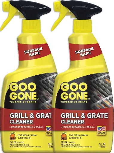 [9090103] Goo Gone Grill and Grate Cleaner Spray (2 Pack) Cleans and Degreases BBQ Cooking Grates and Racks, Pellet and Electric Smokers- 24 Ounce 
