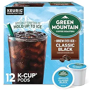 [55768798554] Green Mountain Coffee Roasters ICED Classic Black, Single Serve Keurig K-Cup Pods, Medium Roast Iced Coffee, 12 Count 