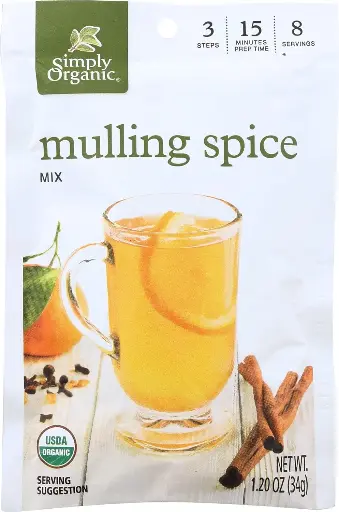 [56567909325] Simply Organic Mulling Spice, Certified Organic, Gluten-Free | 1.2 oz | Pack of 8 