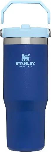 [9090111] STANLEY IceFlow Stainless Steel Tumbler - Vacuum Insulated Water Bottle for Home, Office or Car Reusable Cup with Straw Leak Resistant Flip Cold for 12 Hours or Iced for 2 Days, Lapis, 30OZ 