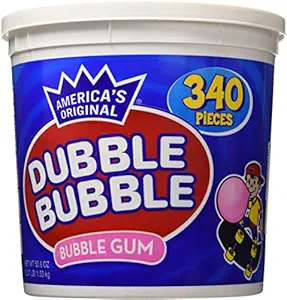 [7897878542] Dubble Bubble Gum, 53.9 Ounce - 340 Count Bucket 