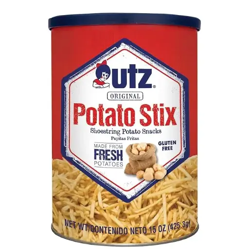 [5646904353] Utz Potato Stix, Original – 15 Oz. Canister – Shoestring Potato Sticks Made from Fresh Potatoes, Crispy, Crunchy Snacks in Resealable Container, Cholesterol Free, Trans-Fat Free, Gluten-Free Snacks 