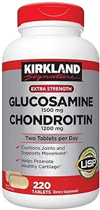 [5678976547] KIRKLAND Signature Extra Strength Glucosamine 1500 mg Chondroitin 1200 mg 220 Tablets 