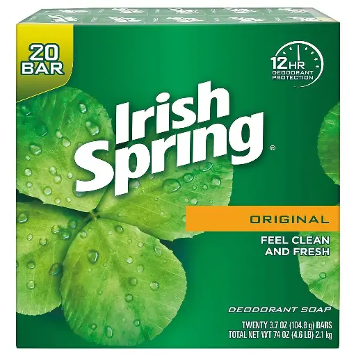 [2525202] Irish Spring bar Soap (20/4 Oz Net Wt Oz), Original, 80 Ounce (Pack of 1) 