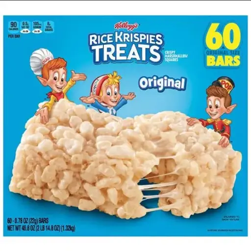 [2525207] Kellogg's Rice Krispies Treats Crispy Marshmallow Squares Individually Wrapped Bars, 60 Count - 1 Box_AB 