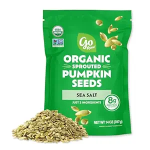 [4353452886] Go Raw Organic Sprouted Pumpkin Seeds, 14 oz, Sea Salted, Keto, Kosher, Superfood 