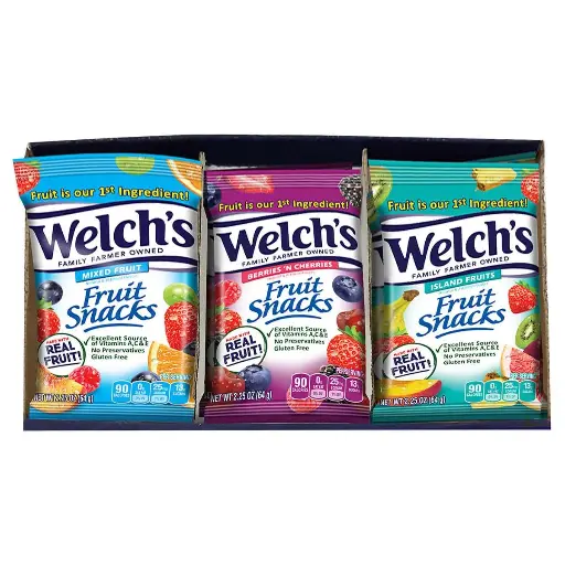 [2525208] Welch's Fruit Snacks, Bulk Variety Pack with Mixed Fruit, Superfruit Mix, Island Fruits, Gluten Free, Bulk Pack, 2.25 oz (Pack of 16) 