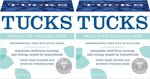 [2525217] Tucks Medicated Hemorrhoid Cooling Pads. 100 Pads Each (Pack of 2) 