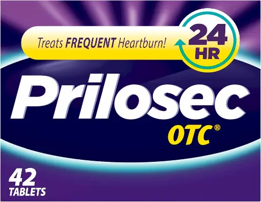 [252526] Prilosec OTC, Omeprazole Delayed Release 20mg, Acid Reducer, Treats Frequent Heartburn for 24 Hour Relief, All Day, All Night*, 20mg, 42 Tablets 