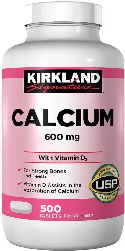[9090143] Kirkland Signature Calcium 600 mg. with Vitamin D3, 500 Tablets (2 Pack) 