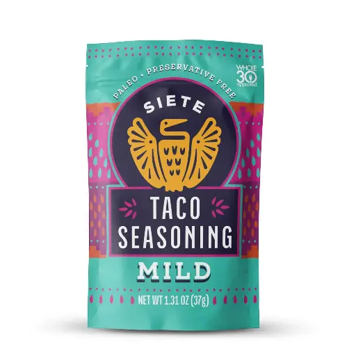 [456778679952] Siete Mild Taco Seasoning Mix | Gluten Free | Vegan | Paleo | Preservative Free | Whole 30 Approved (6 Packets) 42 Servings 
