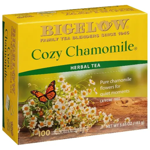 [45345342378] Bigelow Cozy Chamomile Herbal Tea,Caffeine Free Tea with Chamomile Flowers, 100 Count Box (Pack of 1) 