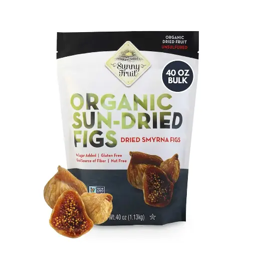 [53446786442] Sunny Fruit Organic Turkish Dried Figs, 2.5 Pound Bulk Bag | Healthy, Sweet Snack | ORGANIC, NON-GMO, VEGAN, HALAL, KOSHER, NO PRESERVATIVES, NO SUGAR ADDED 