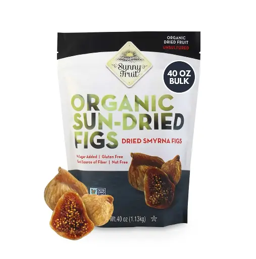 [7678768566] Sunny Fruit Organic Turkish Dried Figs, 2.5 Pound Bulk Bag | Healthy, Sweet Snack | ORGANIC, NON-GMO, VEGAN, HALAL, KOSHER, NO PRESERVATIVES, NO SUGAR ADDED 