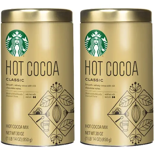 [7657689907] Starbucks Classic Hot Cocoa Mix 30 Ounce (1.87 lbs.) Tin (2 Pack) 