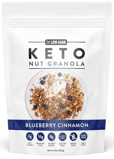 [34534537890] Low Karb NuTrail, Keto Blueberry Nut Granola Healthy Breakfast Cereal, Low Carb Snacks & Food, Almonds, Pecans, Coconut and More, 2g Net Carbs, 1.37 lb, 22 Oz 