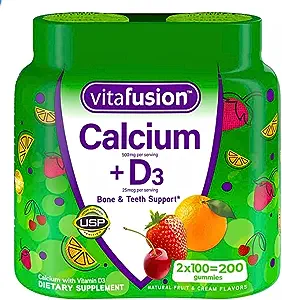 [6776789032] Vitafusion Calcium + D3 Gummies (200 Count) 