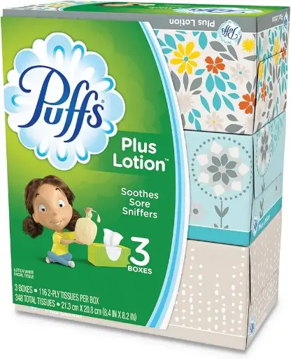[45656756890] Plus Lotion Facial Tissue, White, 2-Ply, 116/Box, 3 Boxes/Pack [ESS] 