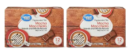[9090151] Great Value Cappuccino Coffee and Hot Drink Single Serve Pods, 12 Count (Mocha Macchiato Cappuccino, Pack of 2) 