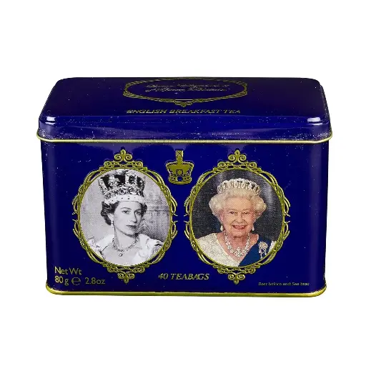 [212106] Queen Elizabeth II Tea Tin with 40 English Breakfast Teabags 