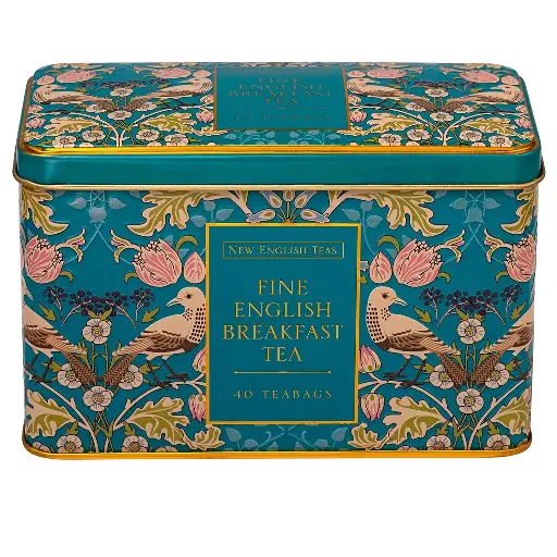 [212108] New English Teas Song Thrush & Berries Tea Tin with 40 English Breakfast Teabags 