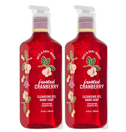 [212111] Bath & Body Works Deep Cleansing Gel Hand Soap 2 Pack 8 oz. (Frosted Cranberry) 16.0 Fl Oz 