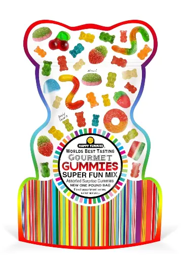[212116] Happy Yummies Worlds Best Tasting Gourmet Gummies Super Fun Mix 16oz 