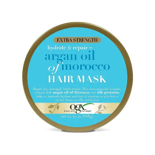 [222215] OGX Extra Strength Hydrate Repair + Argan Oil of Morocco Hair Mask Deep Moisturizing Conditioning Treatment, Citrus, 6 Ounce