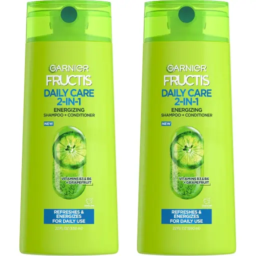 [9090174] Garnier Fructis Fortifying 2-in-1 Shampoo and Conditioner for Stronger-Looking Hair with Touchable Softness, Daily Hair Care for Men and Women, Vegan, Paraben-Free 22 Fl Oz, 2 Count 