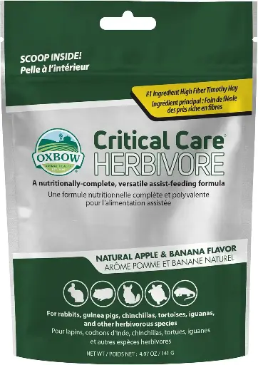 [25253016] Oxbow Critical Care Herbivore - Nutritionally Complete Feeding Assist Formula for Small Animals & Pets - Critical Care Herbivore Apple-Banana (141g) 